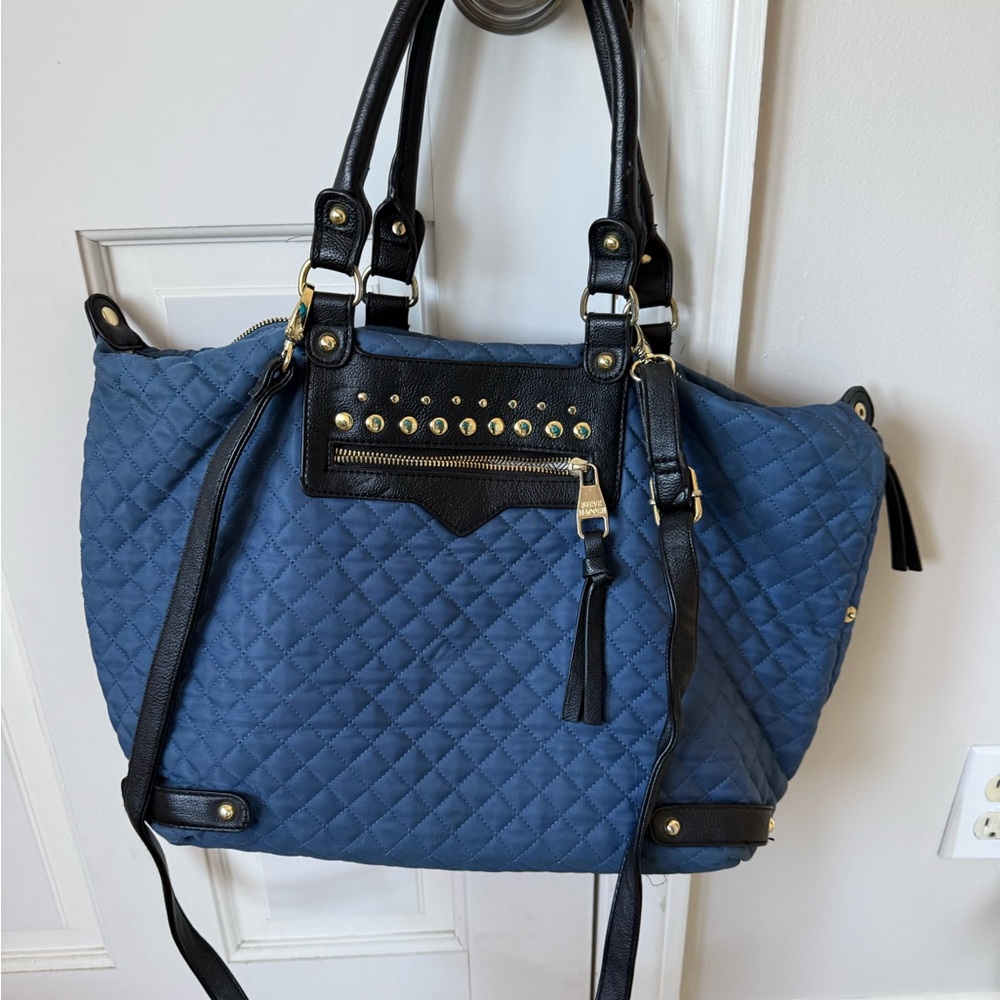 SOLD Steve Madden Blue Quilted Tote Bag